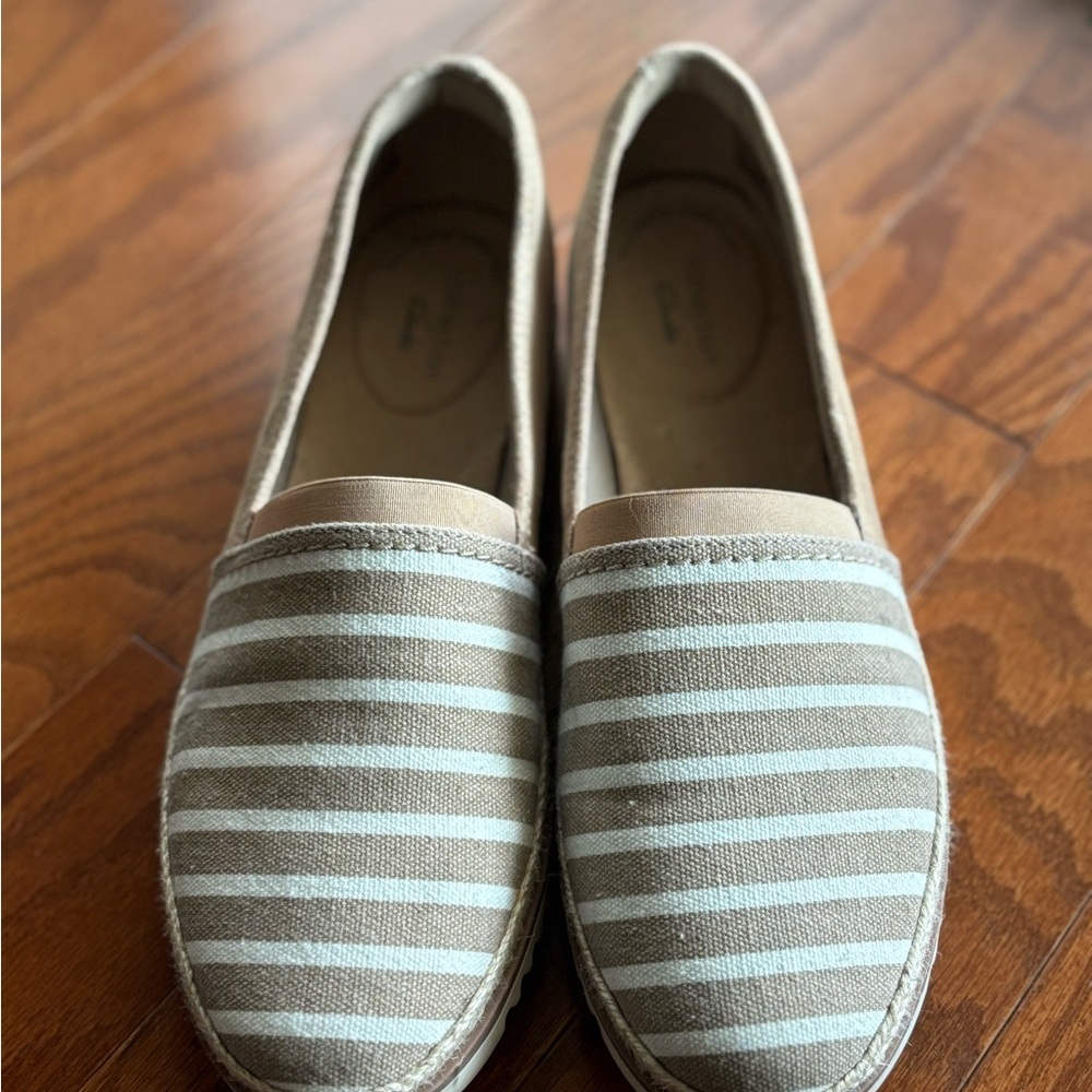 Clark’s Striped Canvas Espadrilles
